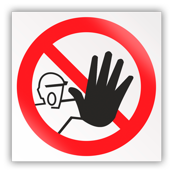 Знак P06 «Доступ посторонним запрещен» (светоотражающий пластик, 200х200 мм)